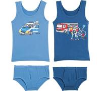Erwin Müller Single-Jersey Jungen-Unterwäsche-Set 4-teilig 98 / 104 blau/marine