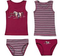 Erwin Müller Single-Jersey Mädchen-Unterwäsche-Set 4-teilig rot 134 / 140