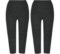 Erwin Müller Single-Jersey Damen-Capri-Leggings im 2er-Pack 40 / 42 anthrazit meliert