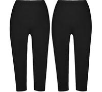 Erwin Müller Single-Jersey Damen-Capri-Leggings im 2er-Pack 40 / 42 schwarz/schwarz