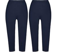 Erwin Müller Single-Jersey Damen-Capri-Leggings im 2er-Pack 44 / 46 marine/marine
