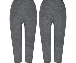 Erwin Müller Single-Jersey Damen-Capri-Leggings im 2er-Pack 48 / 50 grau meliert