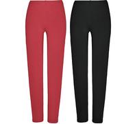 Erwin Müller Single-Jersey Damen-Leggings, lang im 2er-Pack 36 / 38 rot/schwarz