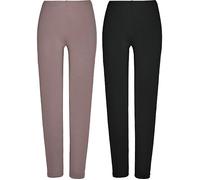 Erwin Müller Single-Jersey Damen-Leggings, lang im 2er-Pack 36 / 38 taupe/schwarz