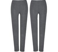 Erwin Müller Single-Jersey Damen-Leggings, lang im 2er-Pack 40 / 42 grau meliert