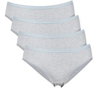 Erwin Müller Damen-Slip 4er-Pack Single-Jersey hellgrau-meliert Größe 38
