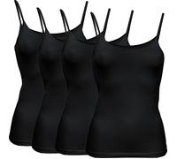 Erwin Müller Single-Jersey Damen-Unterhemd im 4er-Pack 46 schwarz
