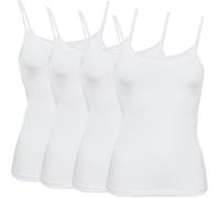 Erwin Müller Single-Jersey Damen-Unterhemd im 4er-Pack 50 weiß