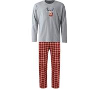 Erwin Müller Single-Jersey Herren-Schlafanzug 54 grau meliert