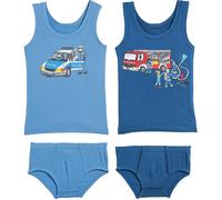 Erwin Müller Single-Jersey Jungen-Unterwäsche-Set 4-teilig 110 / 116 blau/marine