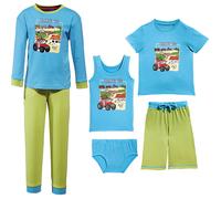 Erwin Müller Single-Jersey Jungen-Wäsche-Set 6-teilig 98 / 104 türkis/grün