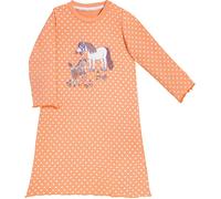 Erwin Müller Single-Jersey Kinder-Nachthemd 122 / 128 aprikot/weiß