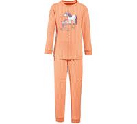 Erwin Müller Single-Jersey Kinder-Schlafanzug 86 / 92 aprikot/weiß