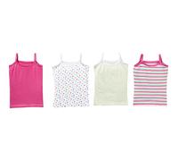 Erwin Müller Single-Jersey Mädchen-Unterhemd im 4er-Pack 158 / 164 pink/bunt
