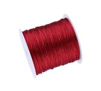 ERYUE Chinesische Knotenschnur, Langlebiger Nylonfaden für Schmuckherstellung, Heimdekoration, Burgunderrot, 100 M X 0,8 Mm, Strickzubehör