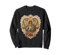 Erzengel Michael Rose Herz Spitze Heilige Andacht Ikone Sweatshirt