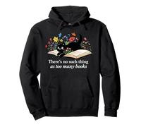 Es gibt Nicht zu viele Bücher Cat Book Floral Pullover Hoodie