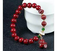 ESBANT Armband Natur Zinnober Quarz Armband Geldbeutel Charm Anhänger Armband 8mm Chakra Talisman Stein Perlen Armband Glücksbringer Kristall Armband Unisex,Geldbeutel Color : Quartz, Size : Lucky