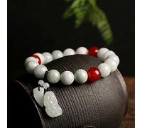 ESBANT Feng Shui Wealth Armband Natur 7A Fei Cui Jade Armreif Pixiu/Rose Armband Achat Spacer Chakra Edelstein Amulett Natur Jade Armreif for Liebe Wohlstand Glück Geld,Rose (Color : Pixiu)