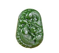 ESBANT Natürlicher Hetian Biyu Fische Ruyi Goldfisch Anhänger Spinat Grüner Anhänger Anhänger Männer und Frauen Jade Wear die Kette