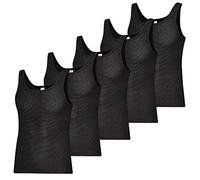 ESGE Herren Achselhemd Feinripp Ringel 5er Pack Schwarz Größe M/L/XL/XXL