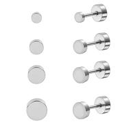 ESHIONER G23 Titan Ohrringe Damen Herren Mädchen Silber Schwarz Gold Opal Perle Ohrstecker Gesundheitsstecker Ohrringe kinder Tochter Ohrpiercing Medizinische Titan Ohrstecker für Allergiker