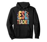 ESL Teacher Groovy Retro mit floralem Muster Pullover Hoodie
