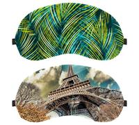 Eslifey 2 Stück Augenmasken zum Verdunkeln, wunderbarer Blick auf den Pariser Eiffelturm und Wintervegetation, Augenschutz, mit verstellbarem Riemen zum Schlafen und Reisen