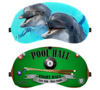 Eslifey 2 Stück Verdunkelungs-Augenmasken, Billard-Poster, Pool, Halle, acht Kugeln, Schlafschutz, Abdeckung mit verstellbarem Riemen zum Schlafen und Reisen