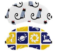 Eslifey 2 Stück Verdunkelungsmasken, Astronomie, Astrologie und Weltraum-Symbole, Augen-Schlaf-Schattenabdeckung mit verstellbarem Riemen zum Schlafen und Reisen