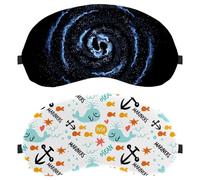 Eslifey 2 Stück Verdunkelungsmasken, bunte Wal-Augen-Schlafschattenabdeckung mit verstellbarem Riemen zum Schlafen und Reisen