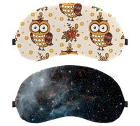 Eslifey 2 Stück Verdunkelungsmasken, einzigartige Galaxie, Weltraum, Universum, Augenschutz, mit verstellbarem Riemen zum Schlafen und Reisen