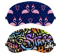 Eslifey 2 Stück Verdunkelungsmasken, Graffiti-Wandhintergrund, Augen-Schlaf-Schattenabdeckung mit verstellbarem Riemen zum Schlafen und Reisen