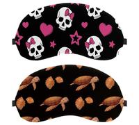 Eslifey 2 Stück Verdunkelungsmasken, Meeresschildkröten-Muschel-Muster, Augen-Schlaf-Schattenabdeckung mit verstellbarem Riemen zum Schlafen und Reisen