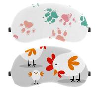 Eslifey 2 Stück Verdunkelungsmasken, niedliches Huhn-Familie, singend, essen, tanzen, Augenschutz, mit verstellbarem Riemen zum Schlafen und Reisen