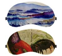 Eslifey 2 Stück Verdunkelungsmasken, Postkarte, Vintage, Henne Hahn, Kunst, Augenschutz, mit verstellbarem Riemen zum Schlafen und Reisen