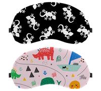 Eslifey 2 Stück Verdunkelungsmasken, skandinavischer Stil, Dinosaurier und Wal, Oktopus, Fischauge, Schlafschutz mit verstellbarem Riemen zum Schlafen und Reisen