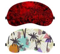 Eslifey 2 Stück Verdunkelungsmasken, Sommer-Kokosnussbaum-Augen-Schlafschutz mit verstellbarem Riemen zum Schlafen und Reisen