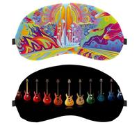 Eslifey 2 x Verdunkelungsmasken, bunte Gitarren, Augen-Schlafschutz mit verstellbarem Riemen zum Schlafen und Reisen