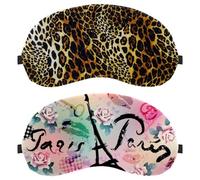Eslifey 2 x Verdunkelungsmasken, Motiv: Paris Love Eye Sleep Shade Cover mit verstellbarem Riemen zum Schlafen Reisen