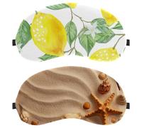 Eslifey 2 x Verdunkelungsmasken, Muscheln mit Sand, Augen-Schlafschutz, mit verstellbarem Riemen zum Schlafen und Reisen