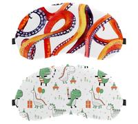 Eslifey Augenmaske, 2 Stück, niedliche Dinosaurier-Augenmaske, Spielspielzeug mit verstellbarem Riemen zum Schlafen und Reisen