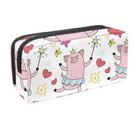 Eslifey Federmäppchen, niedlich, lustig, Katze, Einhorn, Herz, Brille, Kronenmuster, großes Fassungsvermögen, Federmäppchen, Schreibwaren, Stiftebeutel, Mehrfarbig 3, 2.3x8.2x3.9in/6x21x10cm,