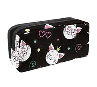 Eslifey Federmäppchen, niedlich, lustig, Katze, Einhorn, Herz, Brille, Kronenmuster, großes Fassungsvermögen, Federmäppchen, Schreibwaren, Stiftebeutel, Mehrfarbig 1, 2.3x8.2x3.9in/6x21x10cm,