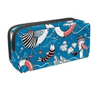 Eslifey Federmäppchen, niedlich, lustig, Katze, Einhorn, Herz, Brille, Kronenmuster, großes Fassungsvermögen, Federmäppchen, Schreibwaren, Stiftebeutel, Mehrfarbig 8, 2.3x8.2x3.9in/6x21x10cm,