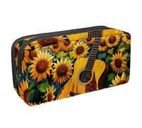 Eslifey Federmäppchen, Sonnenblumenfeld-Gitarre, großes Fassungsvermögen, Federmäppchen, Schreibwaren, Stiftetasche, Mehrfarbig 5, 2.3x8.2x3.9in/6x21x10cm, Kosmetikkoffer