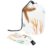 Eslifey Große Make-up-Tasche mit Kordelzug, Muschel, Seestern, Meereslebewesen, Reise-Kosmetiktasche, tragbare Make-up-Organizer-Tasche, Mehrfarbig 1, 9.9x6.9in/25.2x17.6cm