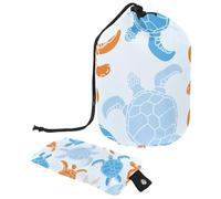 Eslifey Große Make-up-Tasche mit Kordelzug, Seestern-Muschel-Muster, Reise-Kosmetiktasche, tragbare Make-up-Tasche, Mehrfarbig 10, 9.9x6.9in/25.2x17.6cm