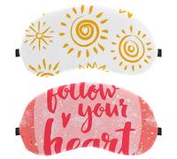 Eslifey Schlaf-Augenmaske, Buchstaben, inspirierende Feder-Augenbinde, Schlafmaske, Augenschattenabdeckung für Männer und Frauen, Flugzeug, Reisen, 2 Stück