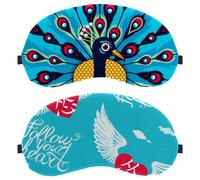 Eslifey Schlaf-Augenmaske, Flügelherz, inspirierende Buchstaben, Augenbinde, Schlafmaske, Augenschattenabdeckung für Männer und Frauen, Flugzeug, Reisen, 2 Stück